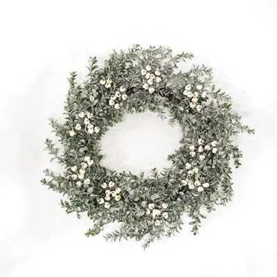 Homegifo Snow Berries & Icy Boxwood Wreath 22"