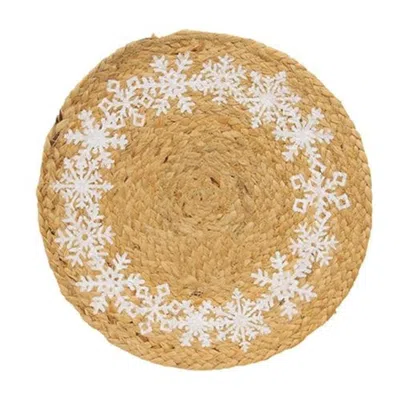 Homegifo Snowflake Ring Jute Table Mat