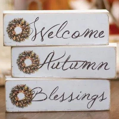 Homegifo *blessings Autumn Welcome Block 3 Asstd.