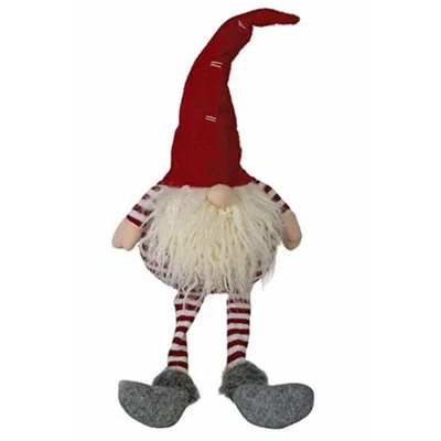 Homegifo *dangle Leg Plush Red/white Striped Santa Gnome