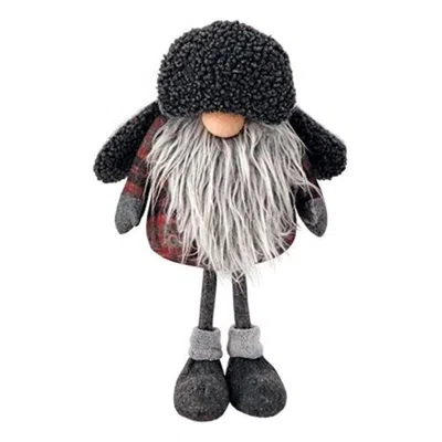 Homegifo Large Standing Plush Red/gray Plaid Santa Gnome