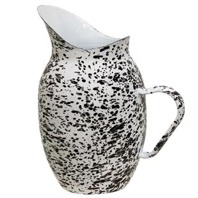 Homegifo Black Splatter Enamel Pitcher