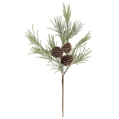 Homegifo Small Glittered Woodland Pine Pick 12"