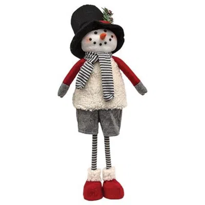 Homegifo Black Hat Stripe Scarf Standing Snowman 26"