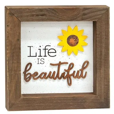 Homegifo Life Is Beautiful Sunflower Shadowbox Frame