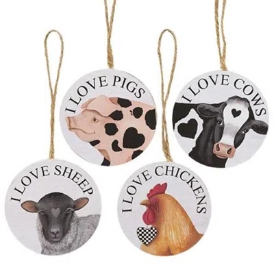 Homegifo I Love Farm Animals Round Ornament 4 Asstd.