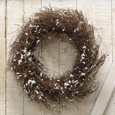 Homegifo Snowy Angel Hair Vine Wreath 10"