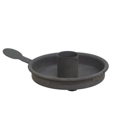 Homegifo Metal Tab Taper Candle Holder Gray