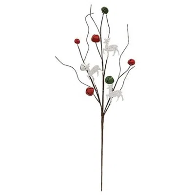 Homegifo *medium Red/green/white Jingle Bell & Deer Pick 20.75"