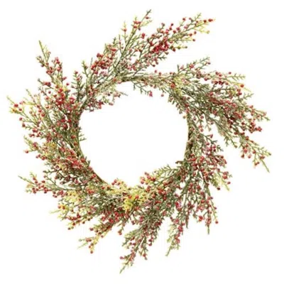 Homegifo Red Pepperberry & Cedar Wreath 12"