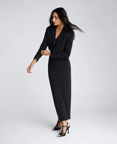 Kenneth Cole Cropped One Button Jacket In Multicolor