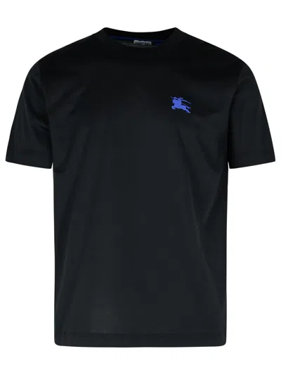 Burberry Slim Fit Essentials T-shirt With Embroidered Logo In Black
