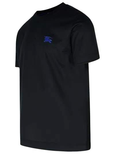 Burberry Slim Fit Essentials T-shirt With Embroidered Logo In Black