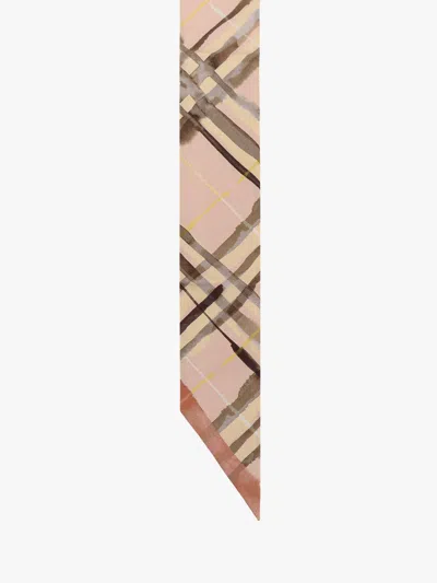 Burberry Check-pattern Reversible Scarf In Cream