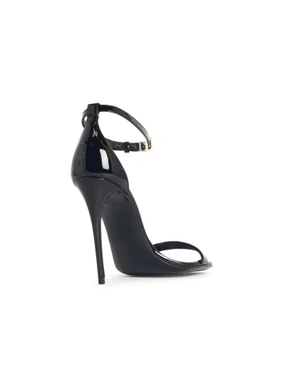 Dolce & Gabbana Devotion 105 Patent Leather Sandals In Black