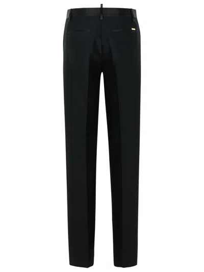 Dsquared2 Mid-rise Straight-leg Tailored Trousers In Black