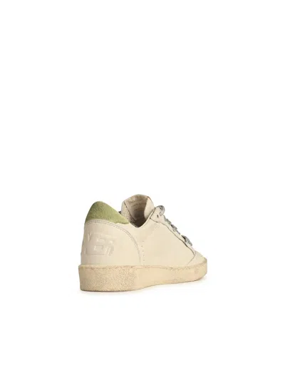 Golden Goose Ball Star Leather Sneakers With Iconic Contrasting Star In Neutral