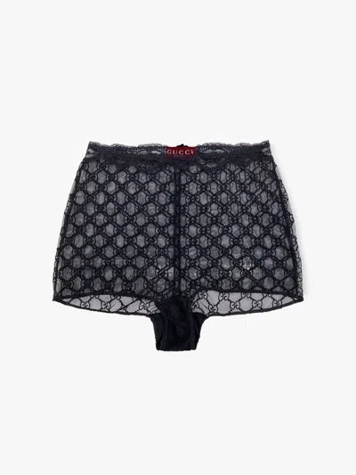 Gucci Culotte In Pizzo Con Motivo Gg All-over In Black