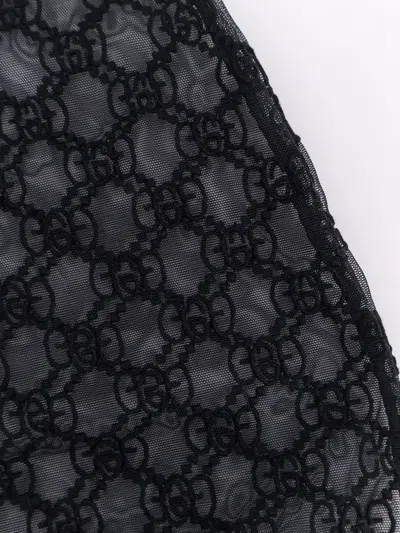 Gucci Culotte In Pizzo Con Motivo Gg All-over In Black