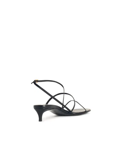 Khaite Loop Kitten Heel Sandal Red Wine In Black