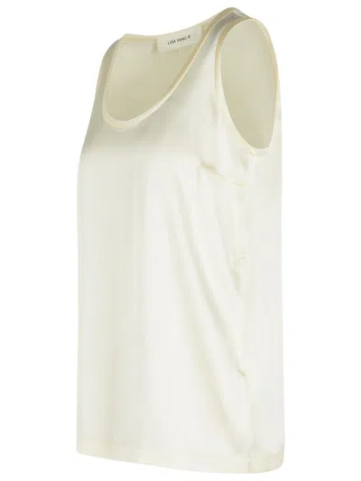 LISA YANG LISA YANG 'SCOOP' IVORY SILK TANK TOP WOMEN 