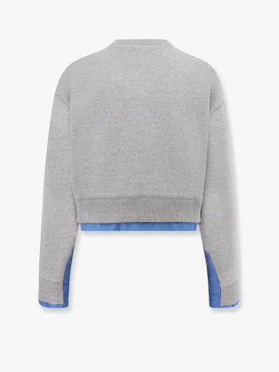 Miu Miu Women Cotton Crewneck Sweatshirt In Gray