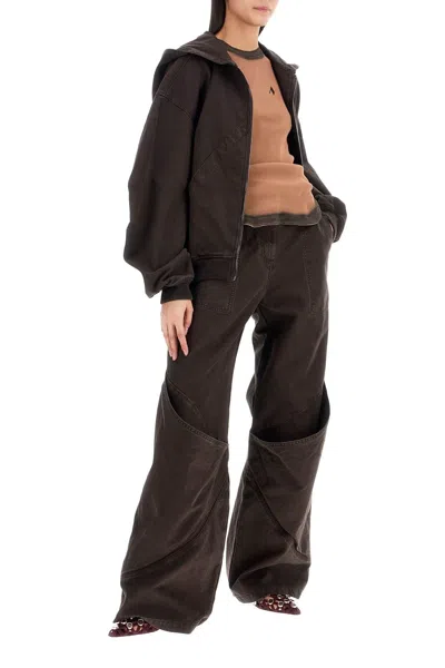 Attico Oversized Cotton Bomber Jacket With Hood