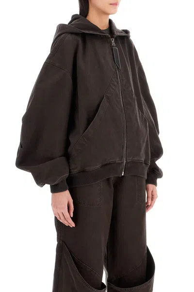Attico Oversized Cotton Bomber Jacket With Hood