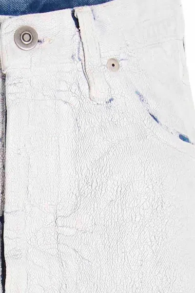 Maison Margiela Coated Denim Long Skirt In White