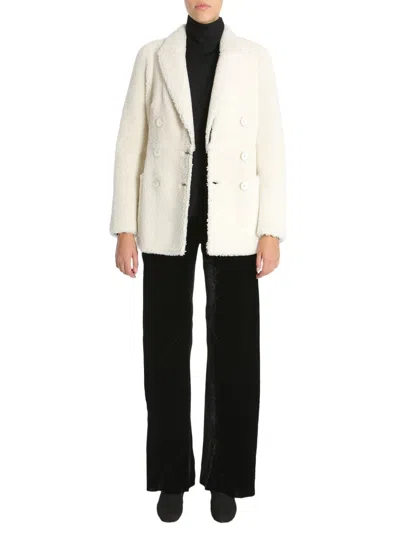 Alexander Mcqueen Double Breasted Coat In White