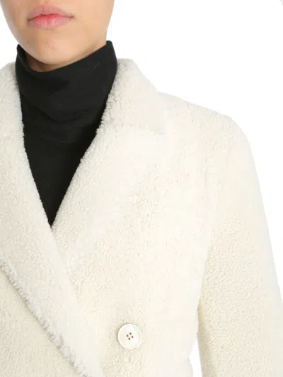 Alexander Mcqueen Double Breasted Coat In White