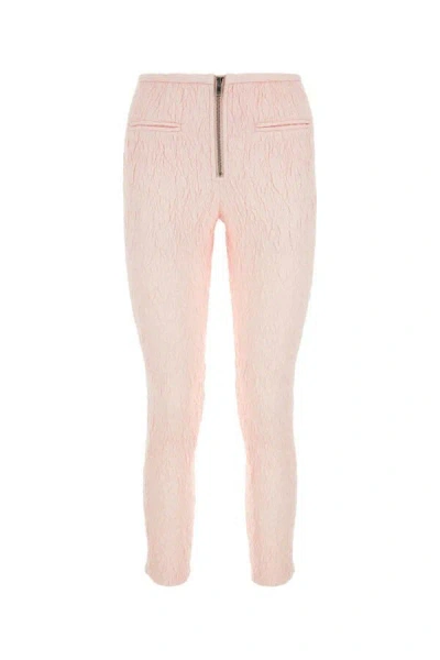 Isabel Marant Polyester Blend Pernel Pant With Textured Fabric In Pink