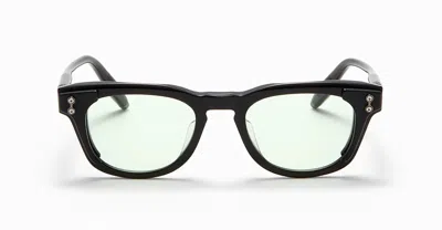 Akoni Orion - Black Crystal Glasses In Dark Grey, White Gold