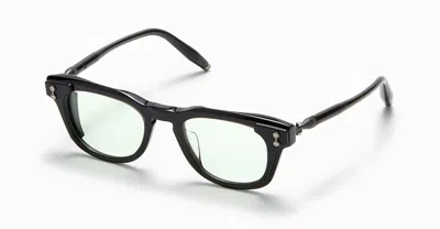 Akoni Orion - Black Crystal Glasses In Dark Grey, White Gold