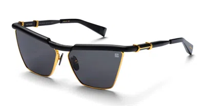 Balmain Victoire - Matte Black / 12k Gold Sunglasses In Black