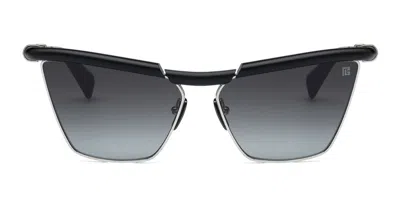 Balmain Victoire - Matte Black / Silver Sunglasses In Black, Silver