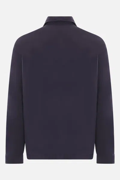 Brunello Cucinelli Men Waterproof Shirt Jacket In Blue