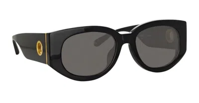 Linda Farrow Black Debbie Sunglasses In Black
