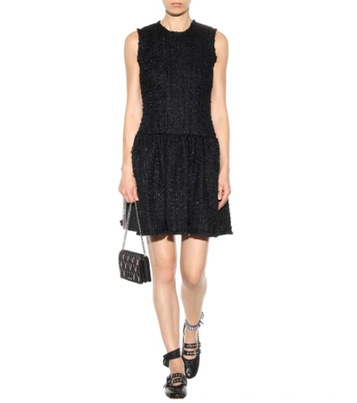 Shop Simone Rocha Metallic Wool-blend Bouclé Dress In Llack