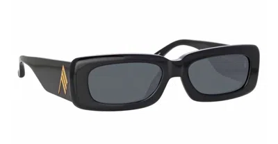 Attico Mini Marfa - Black / Yellow Gold Sunglasses In Black