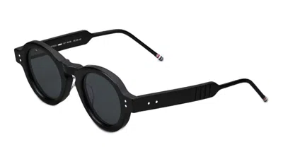 Thom Browne Round - Shiny Black Sunglasses In Shiny Black