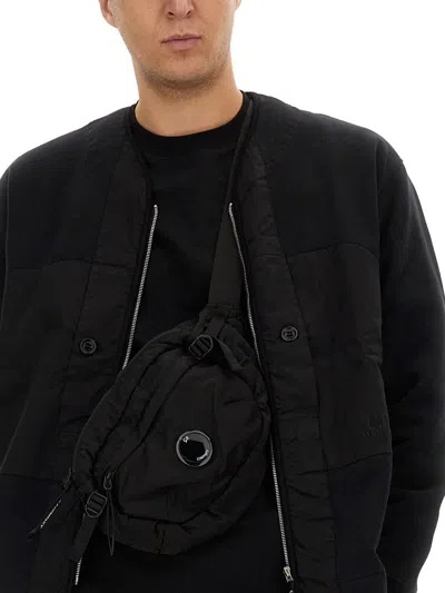 C.p. Company Zip Sweatshirt With Button And Patchwork