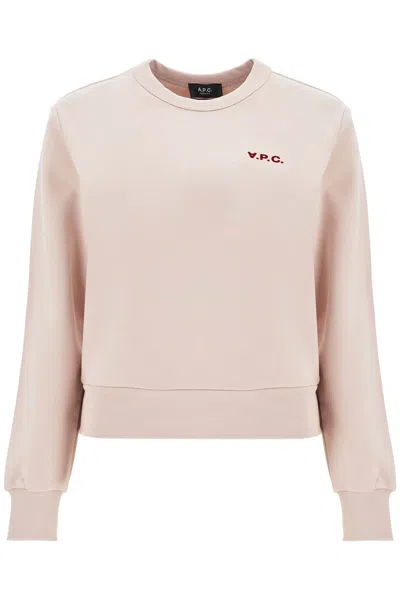 Apc A.p.c. Logo Flocked Boxy Fit Sweatshirt In Pink