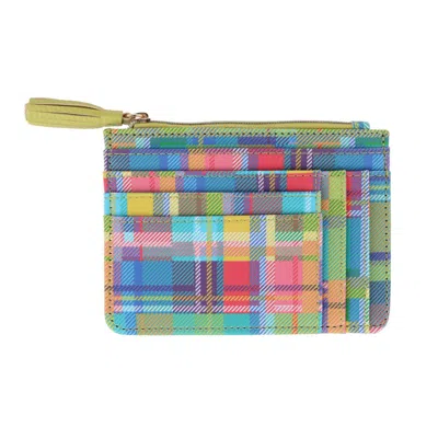 Buxton Women's Madras Vegan Leather Slot Coin Case In Multi