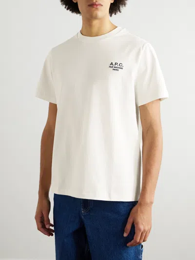 A.p.c. Rue Madame Organic Cotton Jersey T Shirt In White