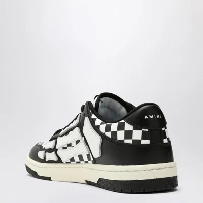 Amiri Checkered Skel Top Low Sneakers In Black