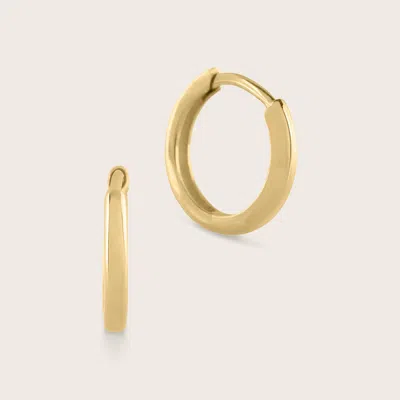 Pajure 16mm 14k Gold Domed Huggie Hoop Earrings In Gold