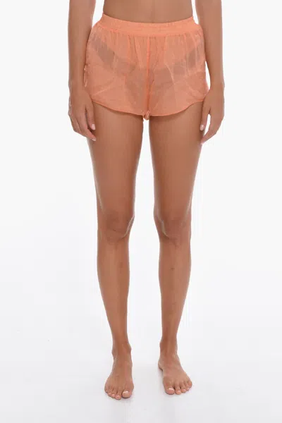 Oseree Chiffon Silk Lingerie Shorts In Orange