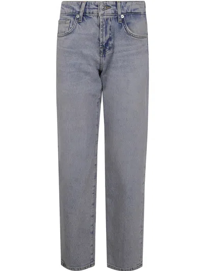 Shop 7 For All Mankind Calie Straight Sahara Denim In Blue