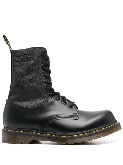 Mm6 X Dr. Martens Boots In Black